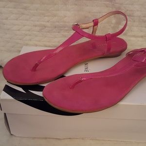 Pink nine west sandals